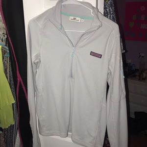 VINEYARD VINES Cute Quarter Zip Gray Pullover (S)